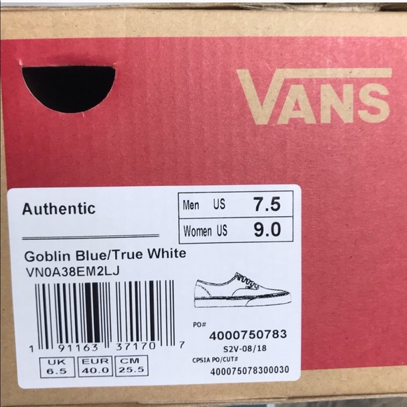 NWT VANS Goblin Blue True White WMNS AUTHENTIC - Picture 7 of 7